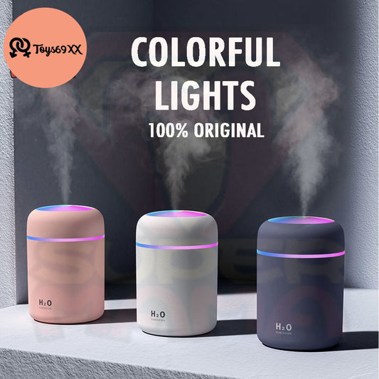 DQ107 Ultrasonic Turning Color Cup Humidifier USB Diffuser for Aroma in Home Office Car with Rainbow Light LED