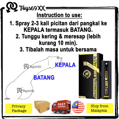 [READY STOCK di MALAYSIA] ORIGINAL REAL MAN SPRAY DELAY SPRAY LONG LASTING Tahan Lama Spray Ejaculation Sex Toys 10ml